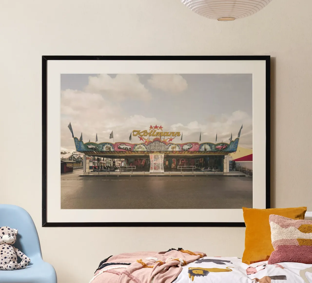 Mania Bumper Cars 1 Kollmann (Germany) poster with wooden frame by Mania Print Collection