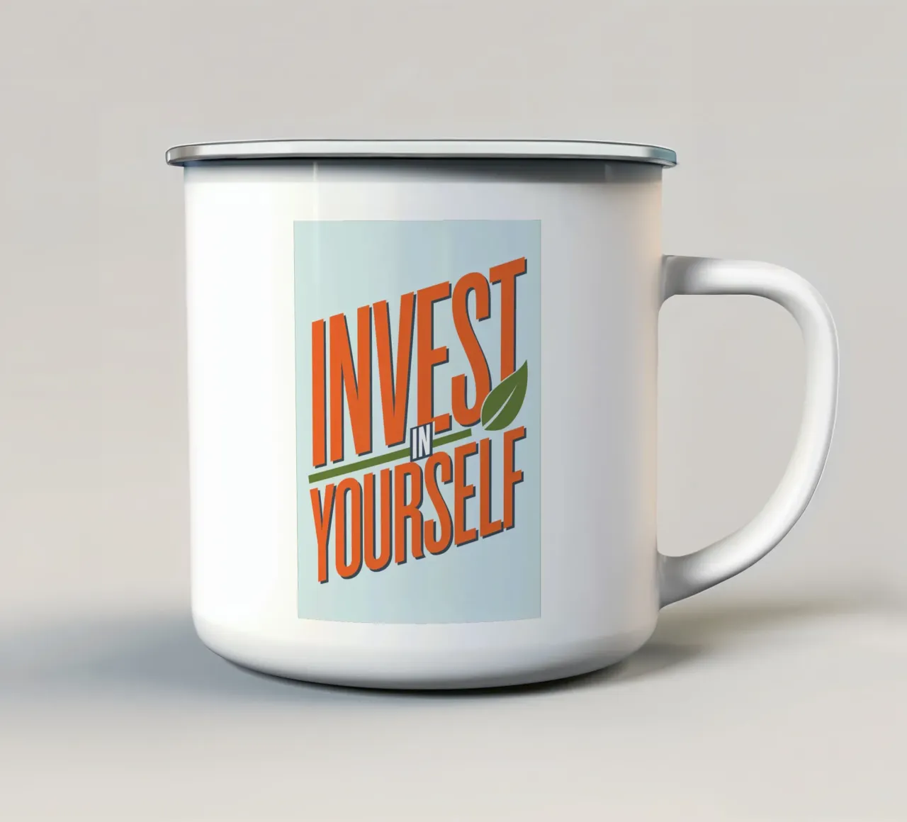 INVESTITE IN VOI STESSI tazza in smalto da logic