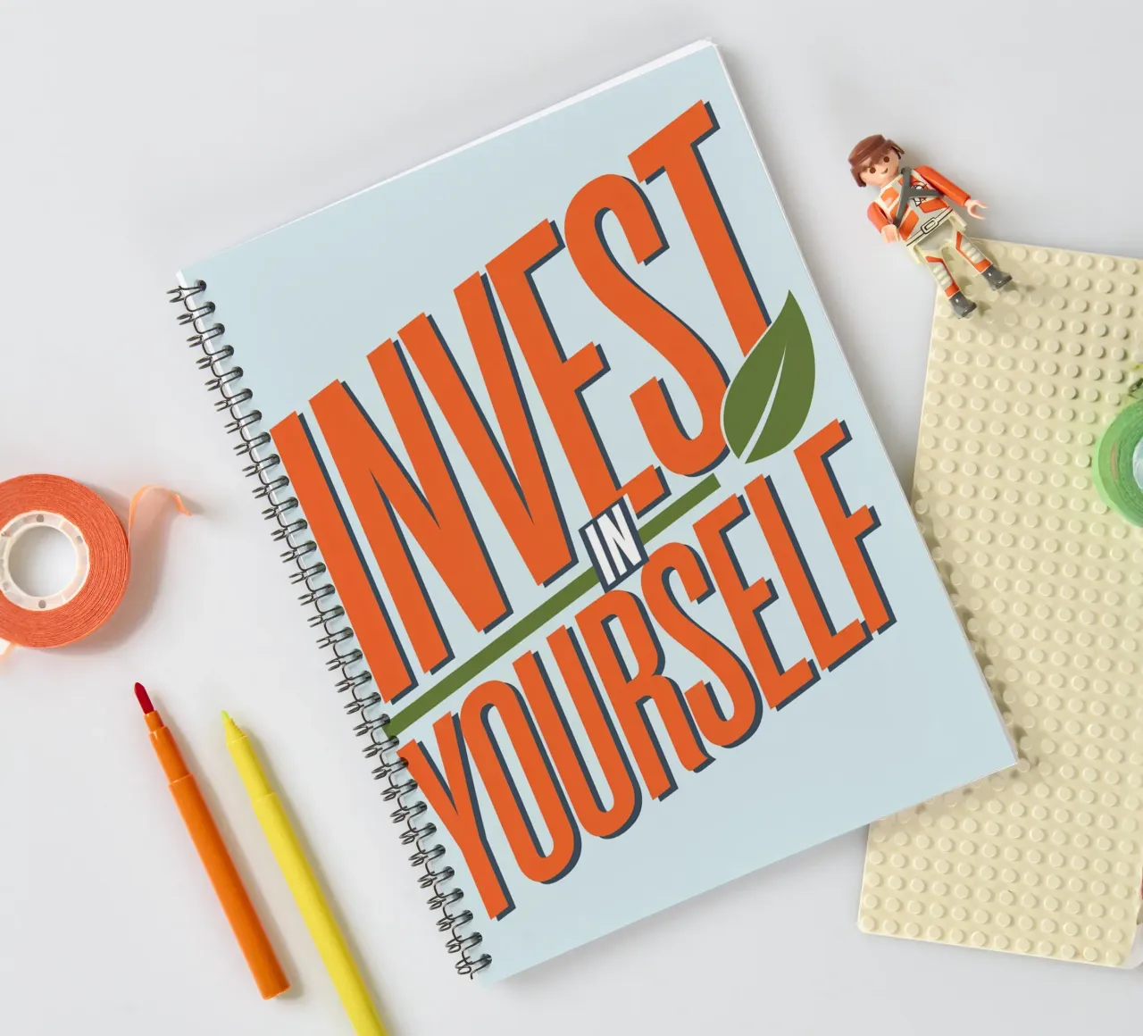 INVEST IN YOURSELF spiral notebook by logic