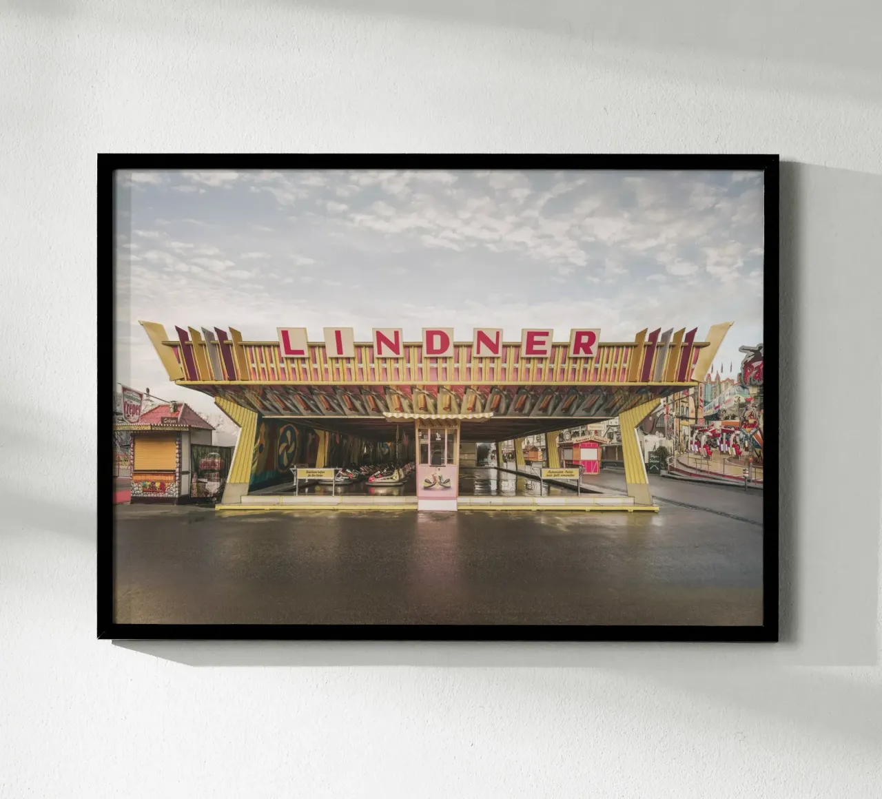Mania Bumper Cars 1 Lindner (Germany) poster with wooden frame by Mania Print Collection