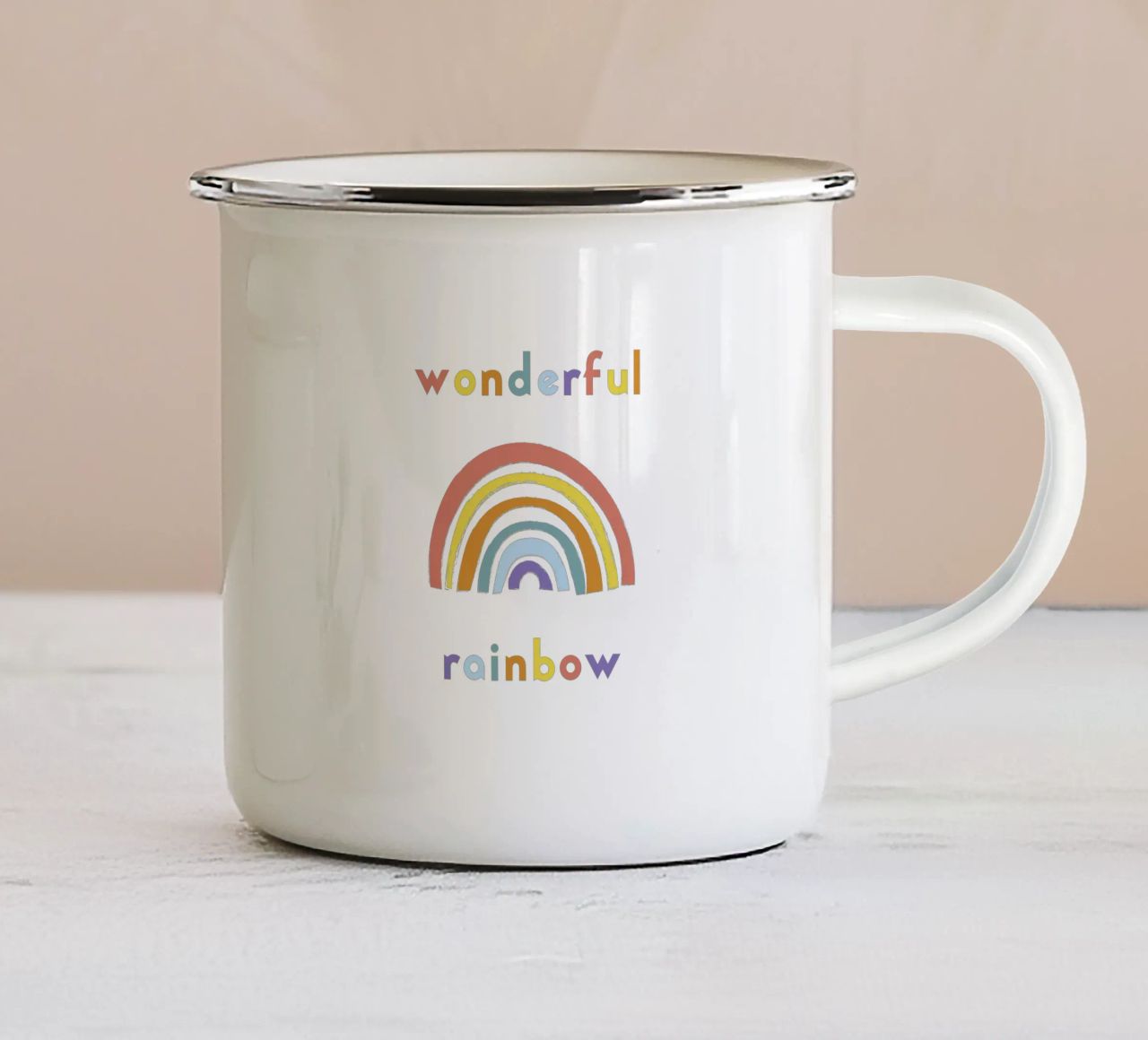 wonderful rainbow tazza in smalto da natural neutral