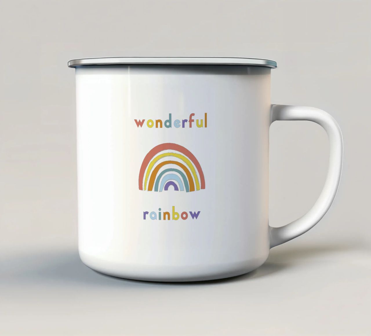 wonderful rainbow tazza in smalto da natural neutral
