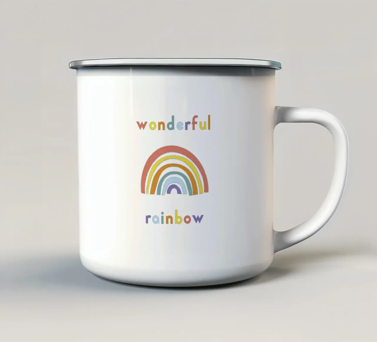 wonderful rainbow tazza in smalto da natural neutral