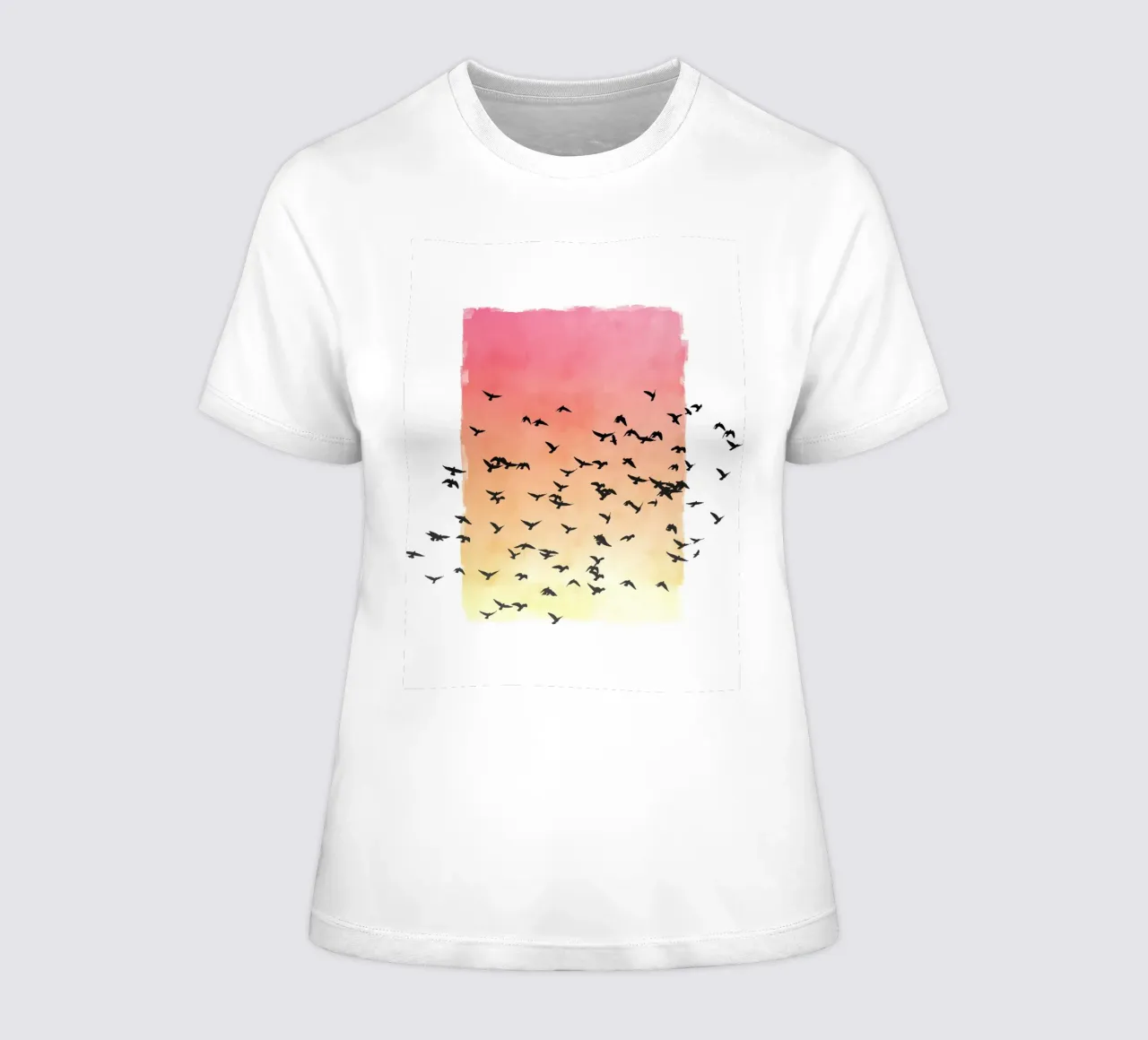 Sunset with birds camiseta de mujer de apoloprints