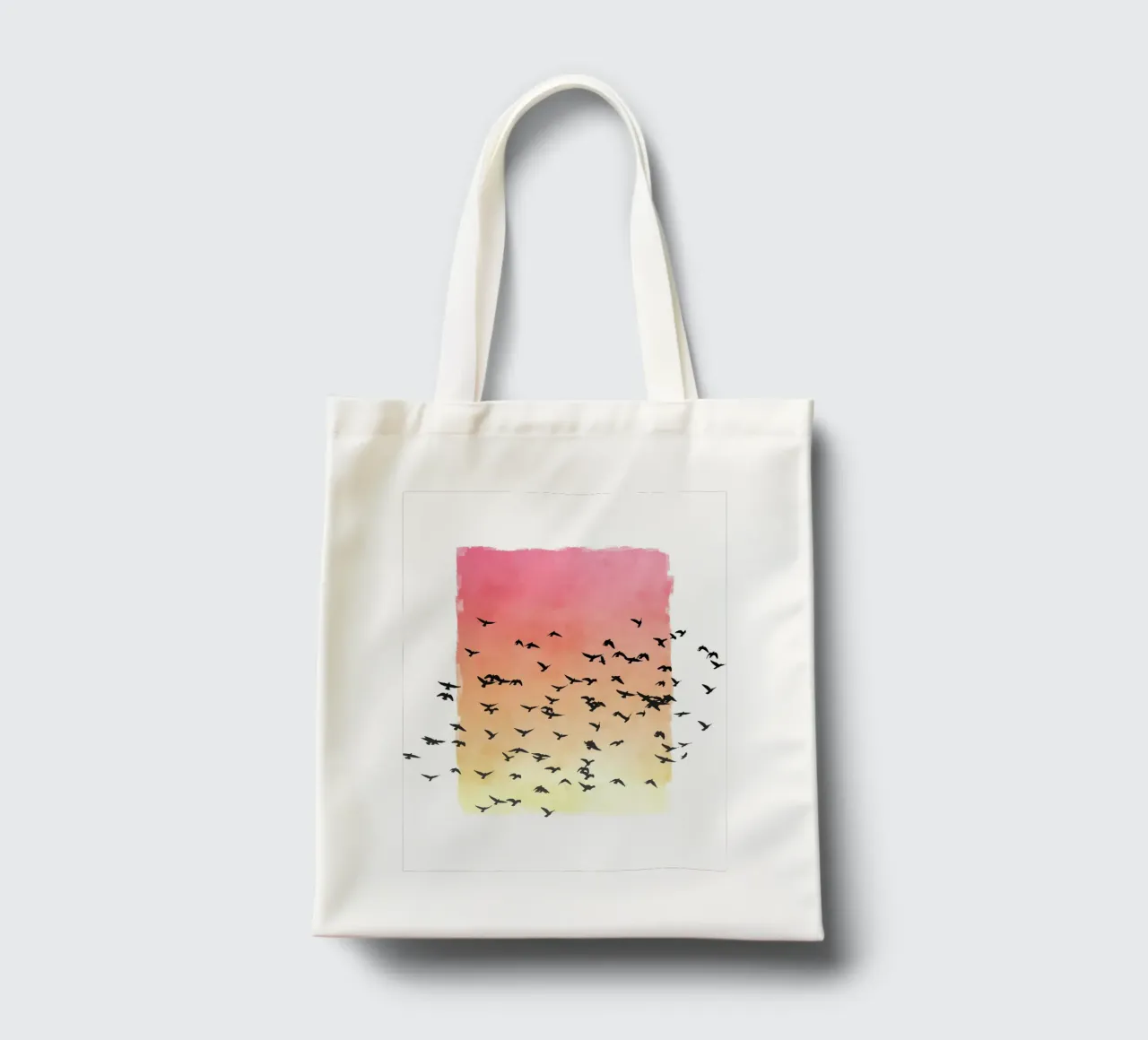 Sunset with birds borsa in juta da apoloprints