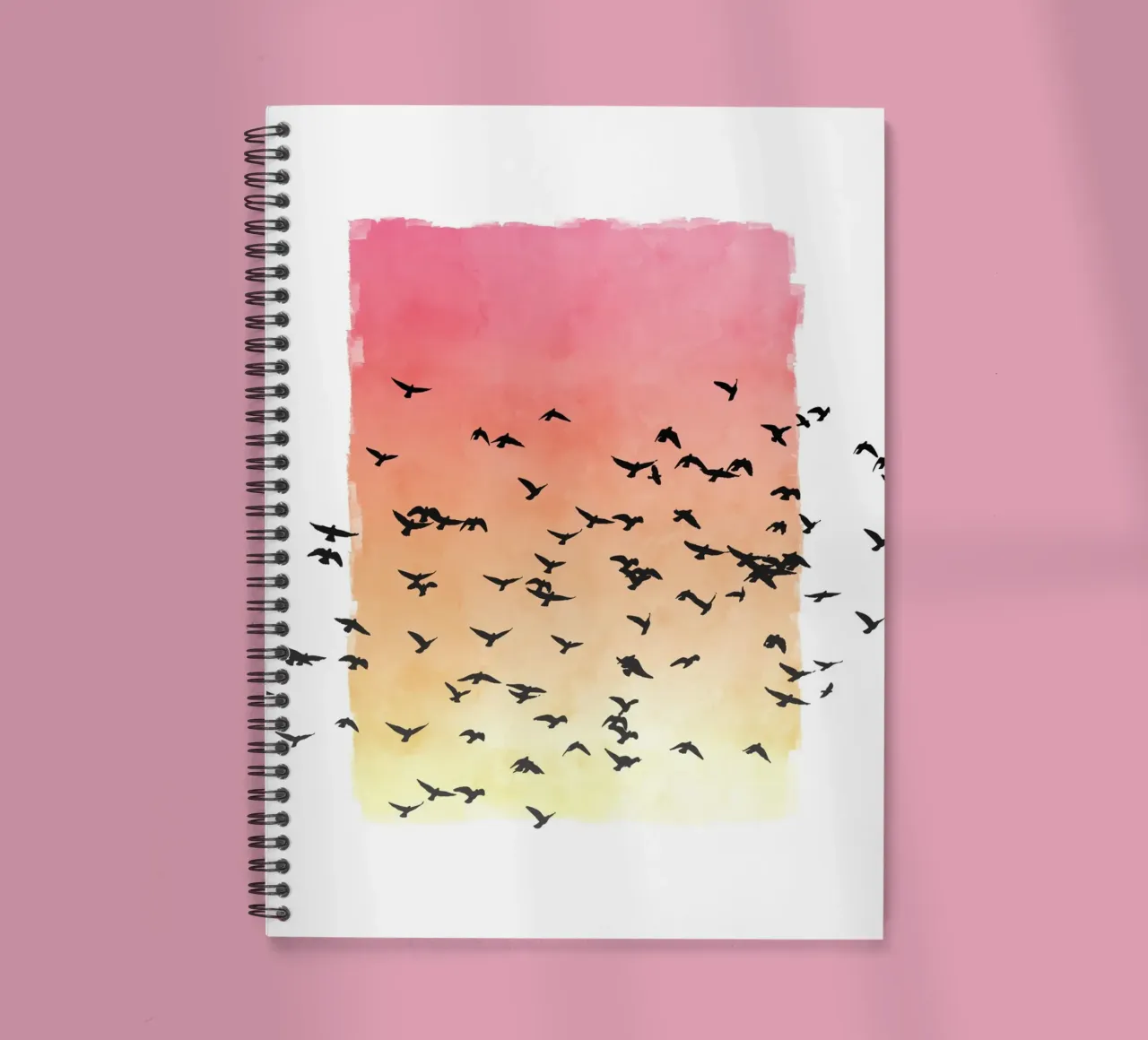 Sunset with birds cuaderno de espiral de apoloprints
