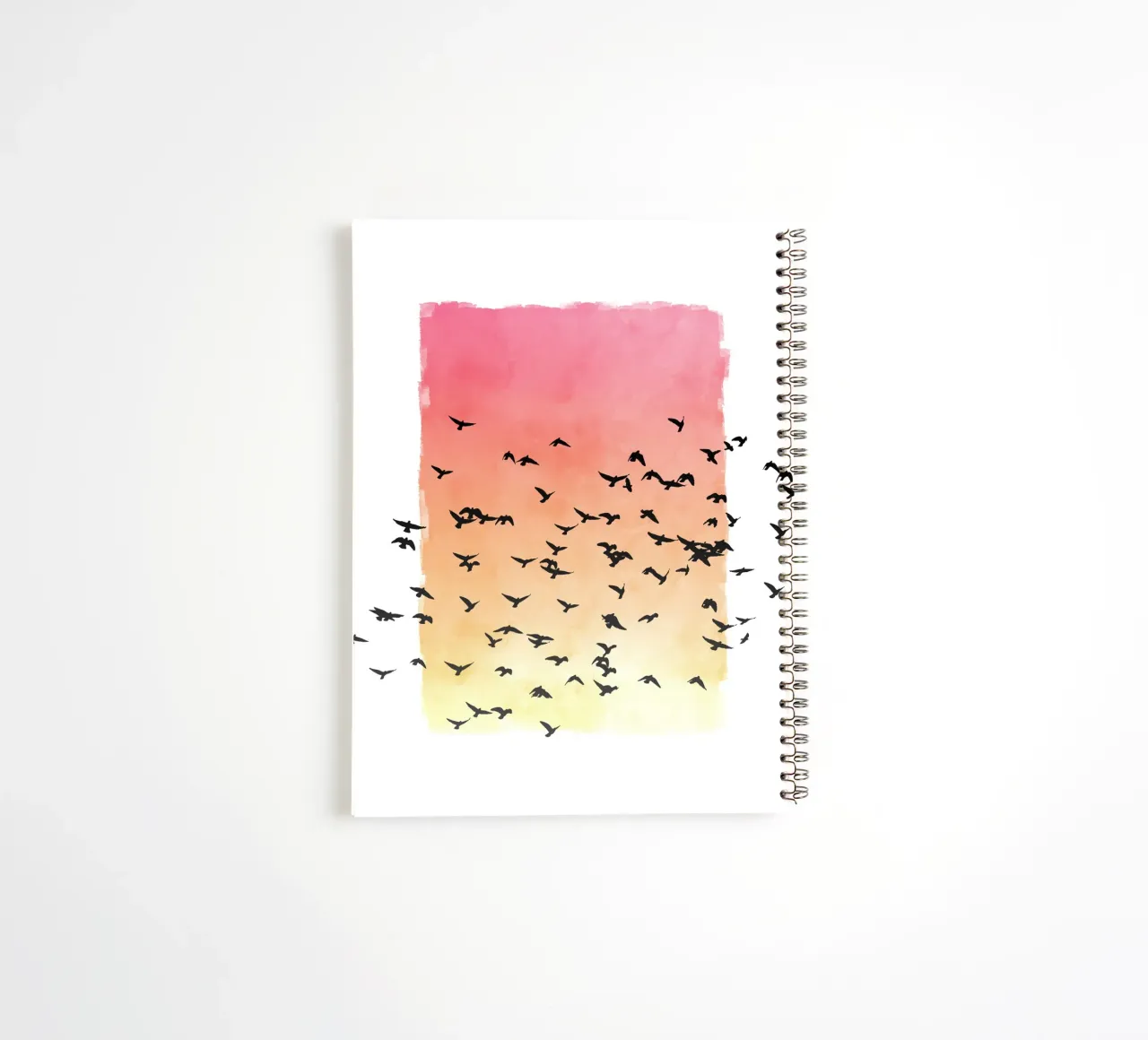 Sunset with birds cuaderno de espiral de apoloprints