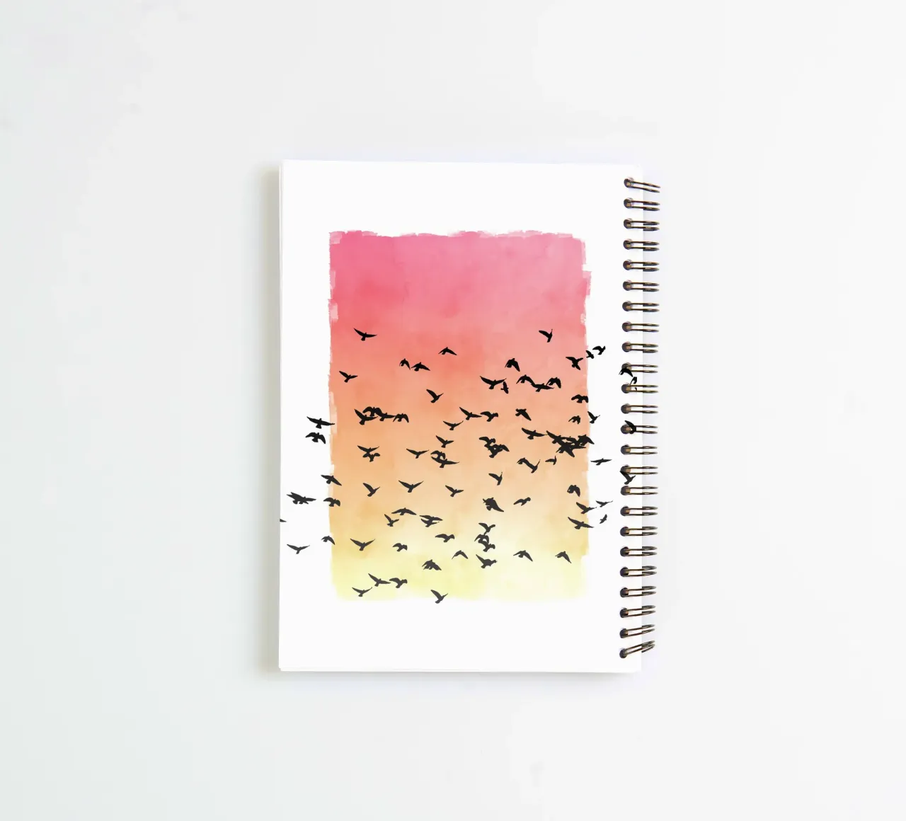 Sunset with birds cuaderno de espiral de apoloprints