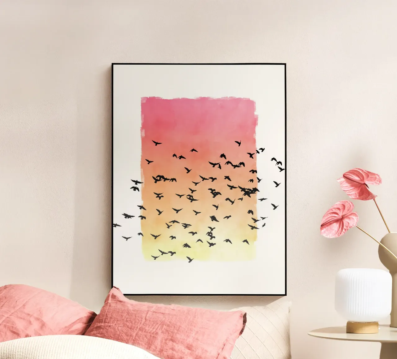 Sunset with birds plexiglass da apoloprints