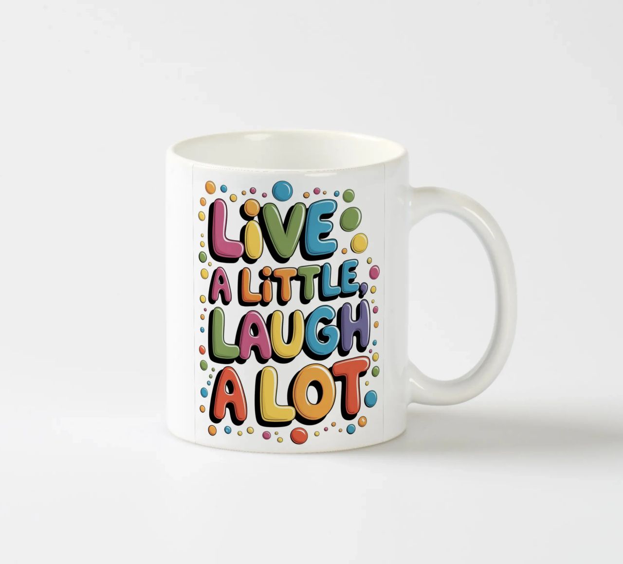 VIVERE UN PO', RIDERE MOLTO tazza in ceramica da logic