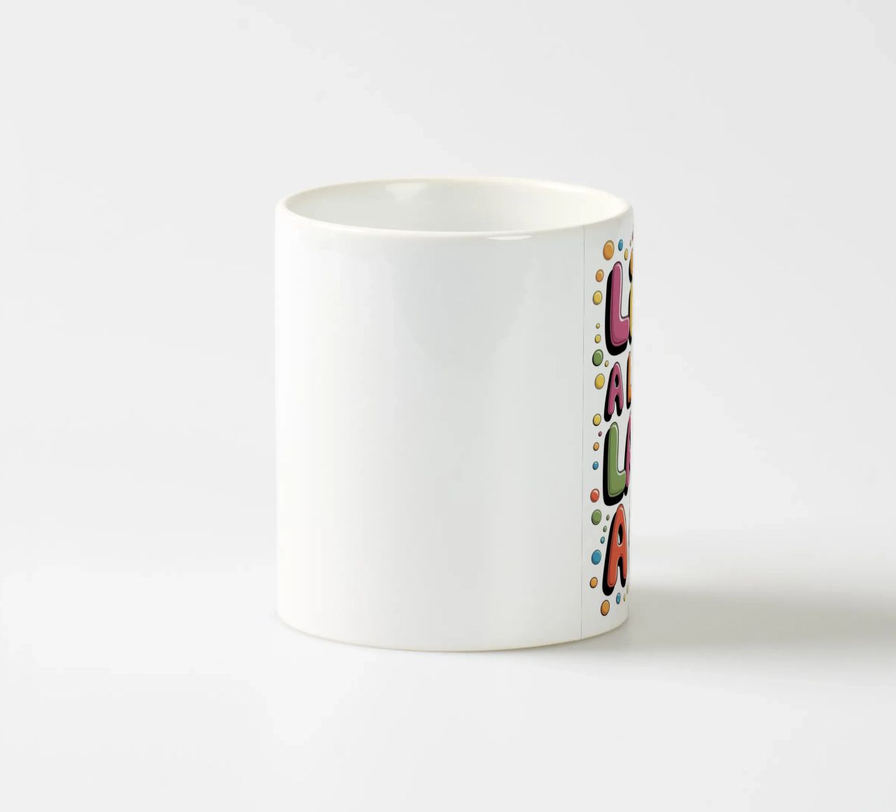 VIVERE UN PO', RIDERE MOLTO tazza in ceramica da logic