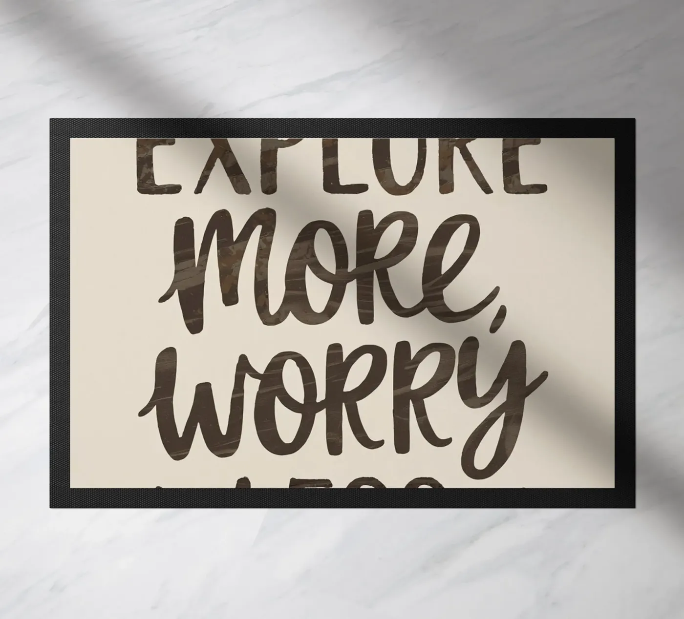 EXPLORE MORE, WORRY LESS doormat by logic