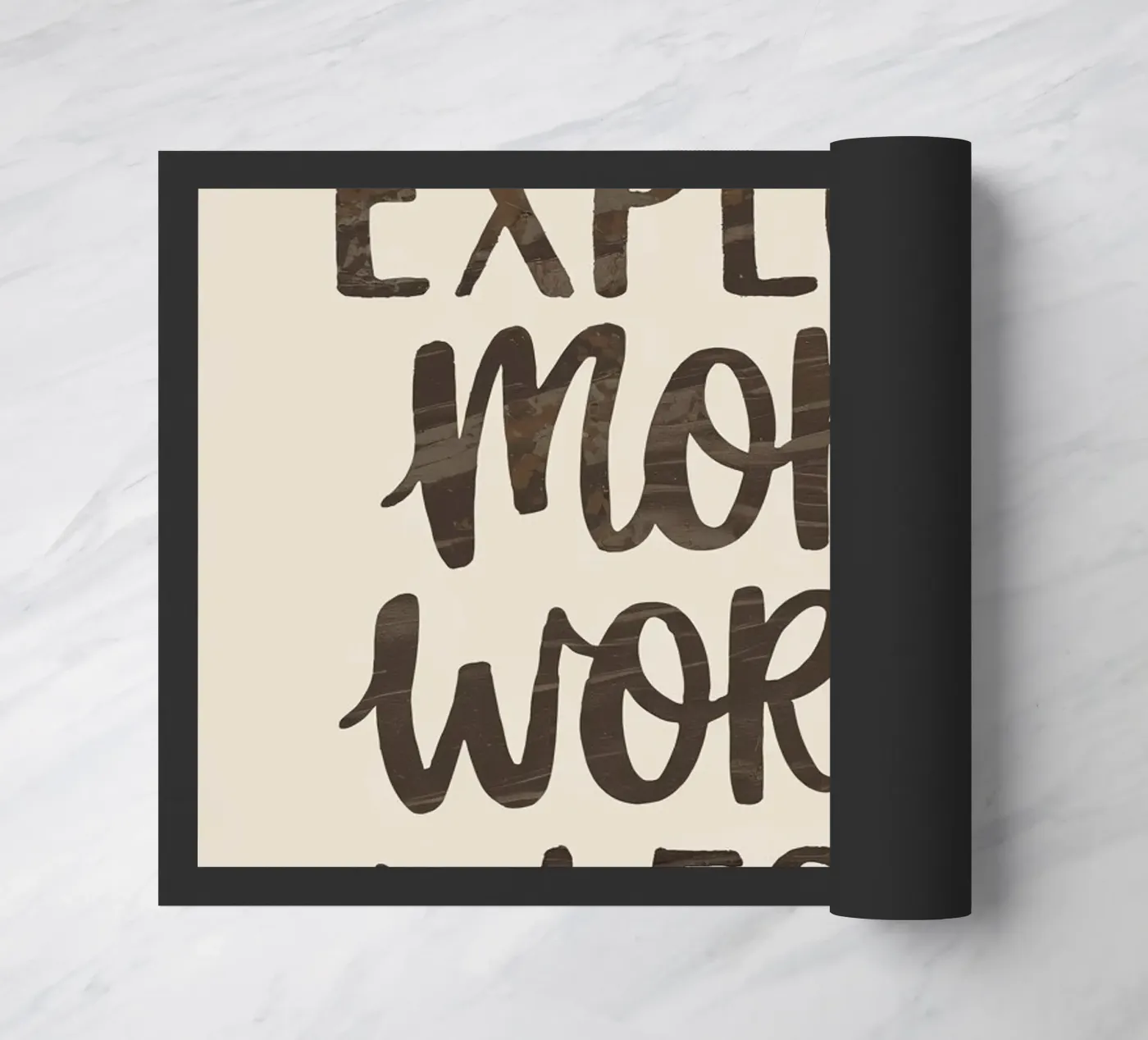EXPLORE MORE, WORRY LESS doormat by logic