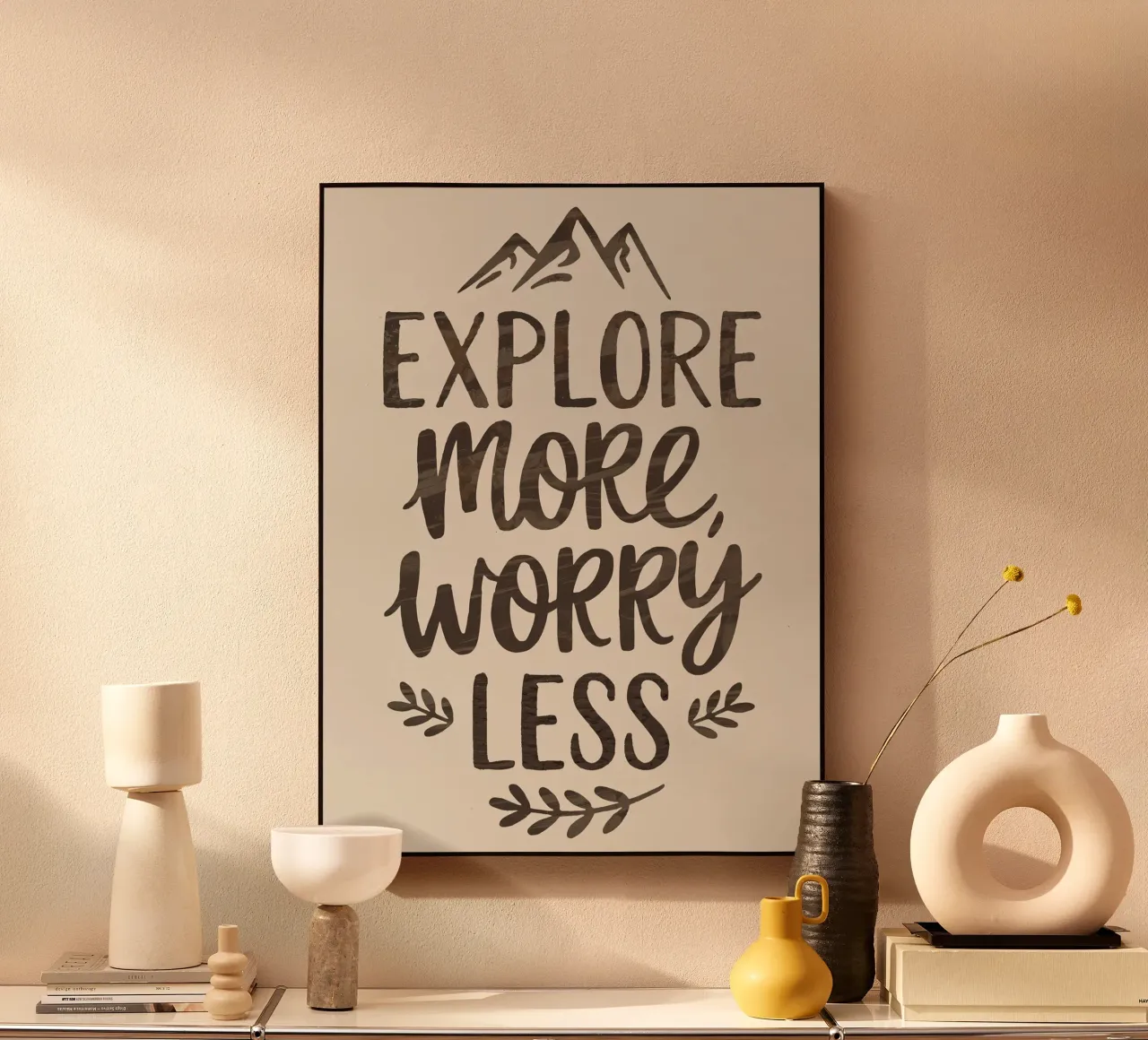EXPLORE MORE, WORRY LESS acryl van logic
