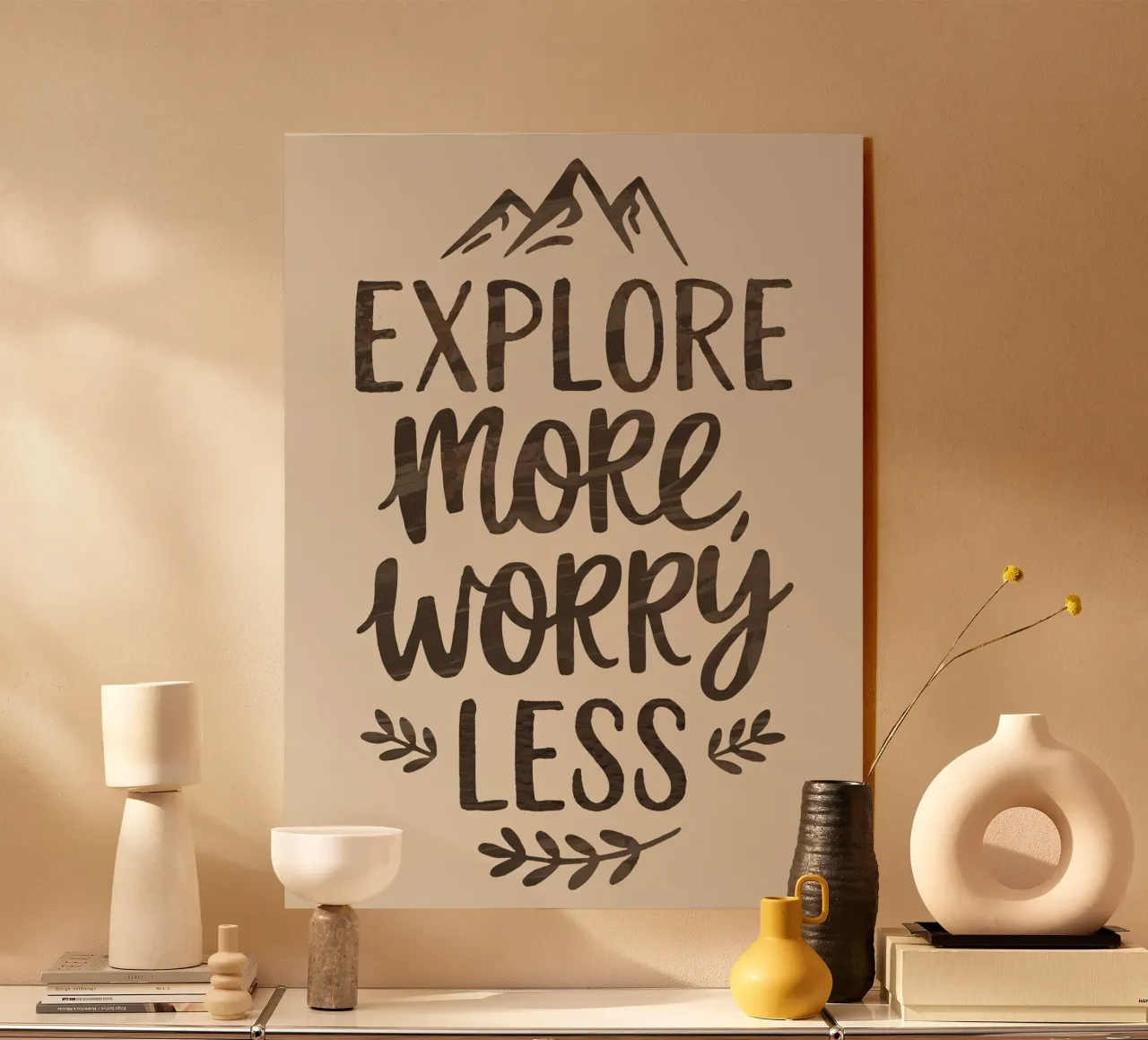 EXPLORE MORE, WORRY LESS acryl van logic