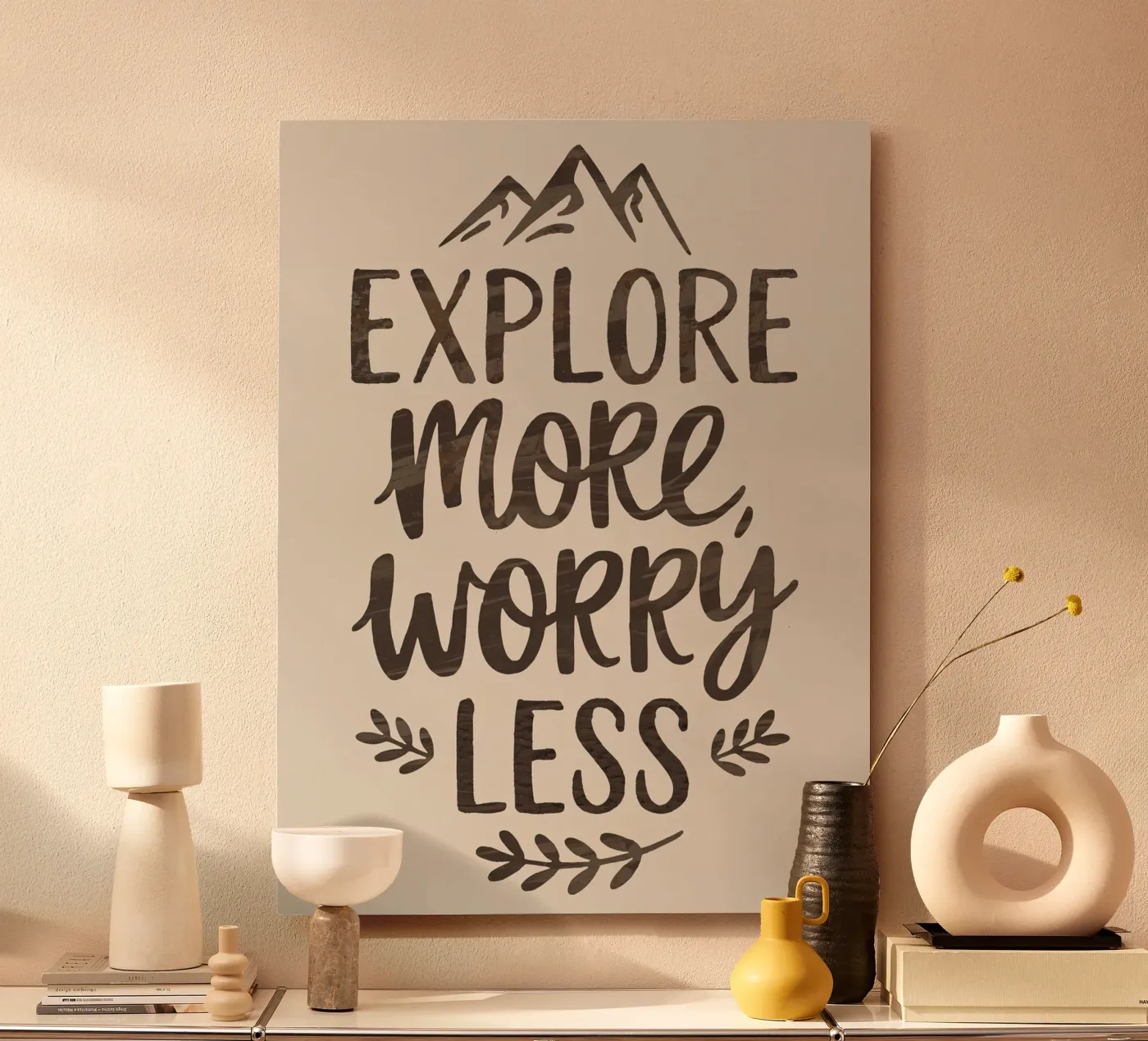 EXPLORE MORE, WORRY LESS alluminio dibond da logic