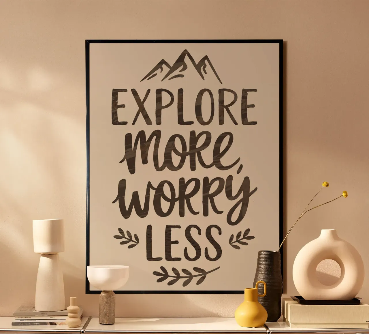 MEER ONTDEKKEN, MINDER ZORGEN poster van logic