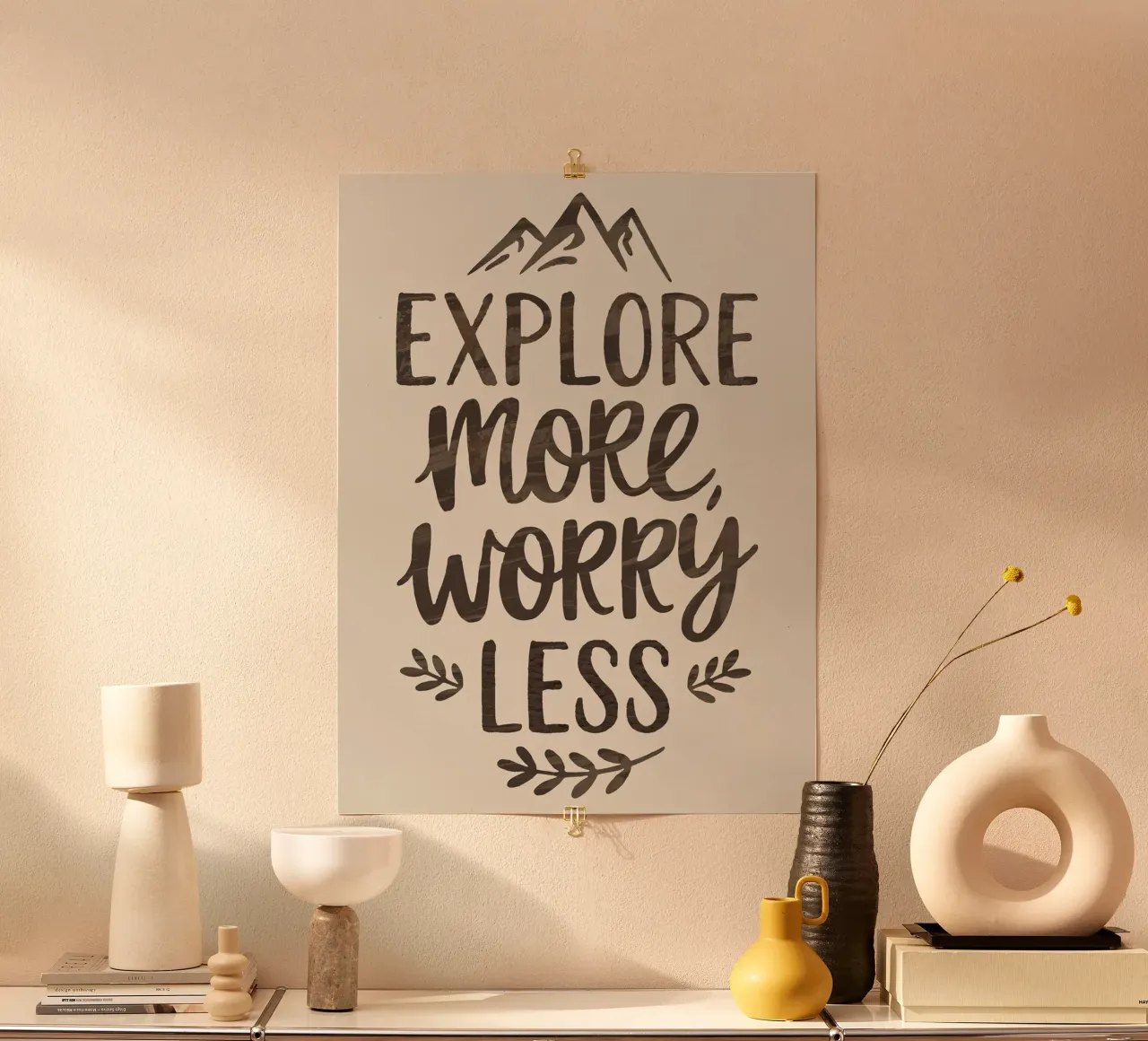 MEER ONTDEKKEN, MINDER ZORGEN poster van logic