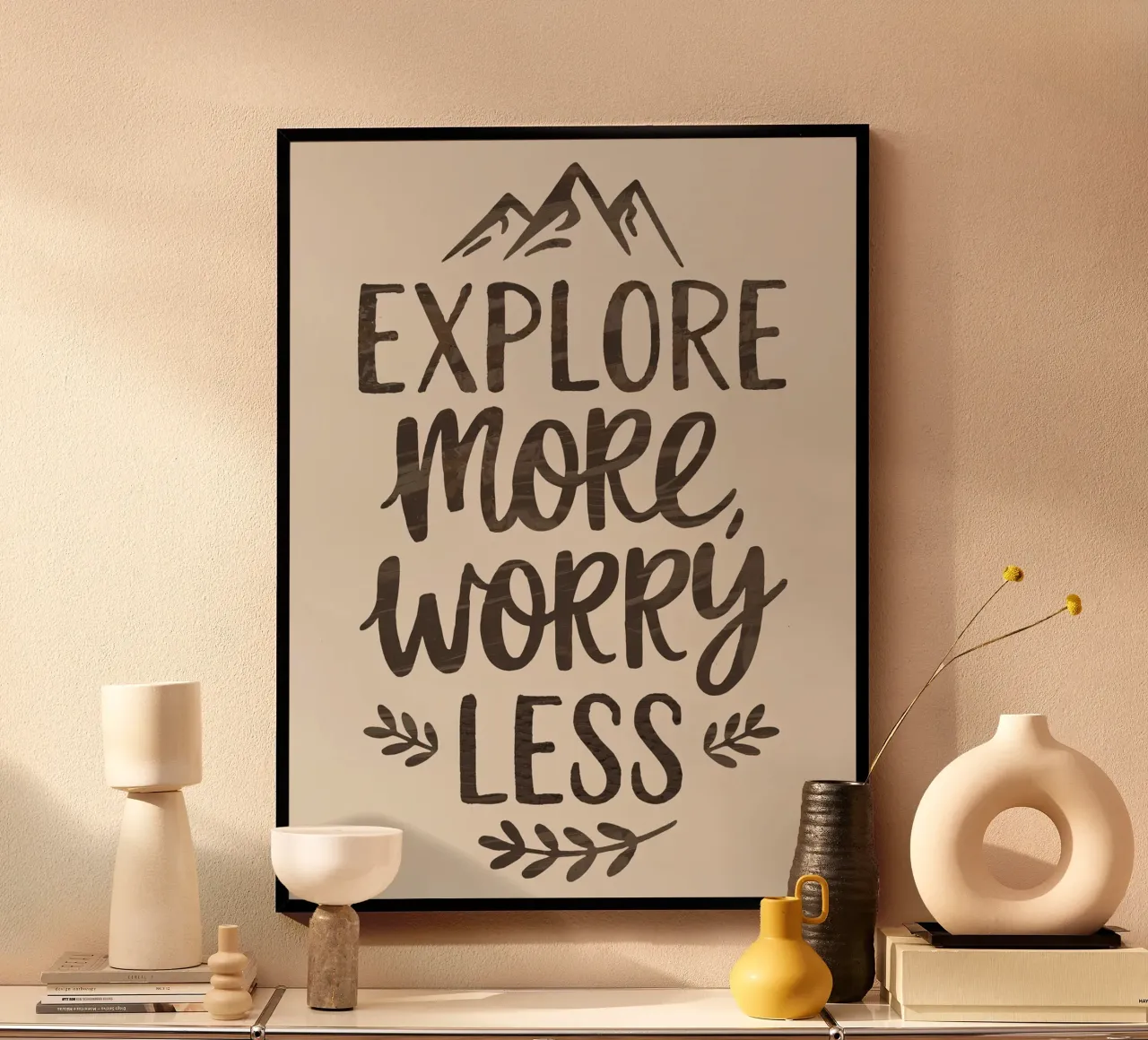 MEER ONTDEKKEN, MINDER ZORGEN poster van logic