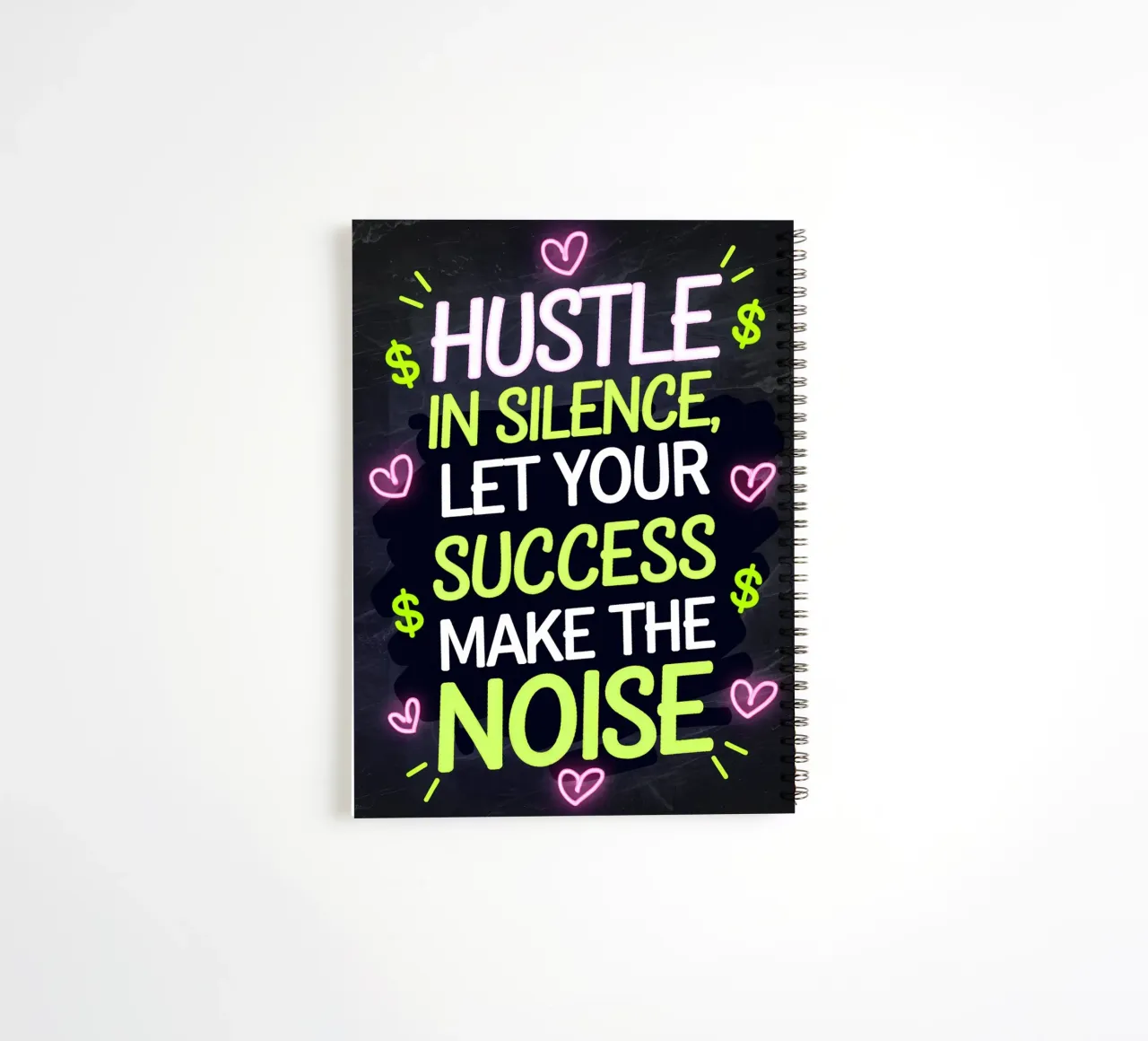 HUSTLE IN SILENCE spiral notebook by logic