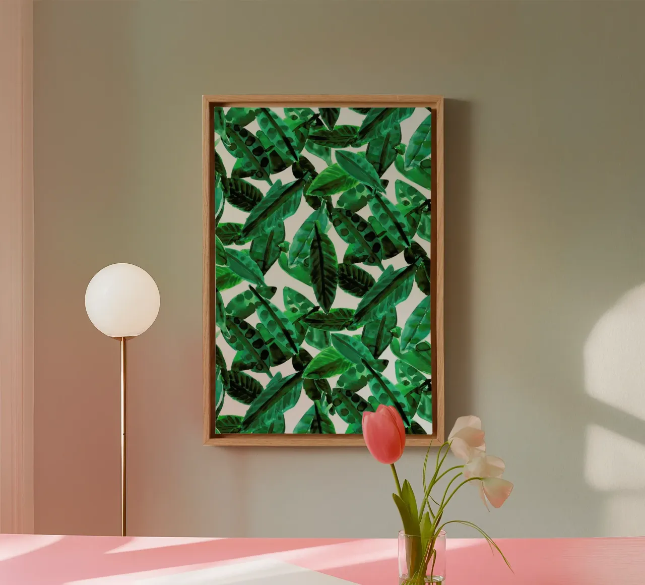 Small Palm Leaves tela con Cornice a cassetta da Amy Sia