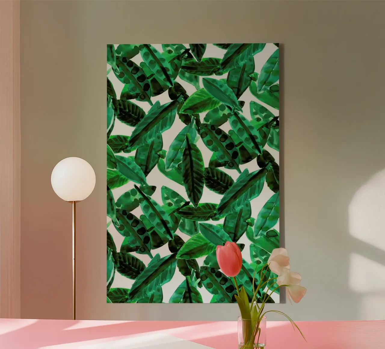 Small Palm Leaves tela con Cornice a cassetta da Amy Sia
