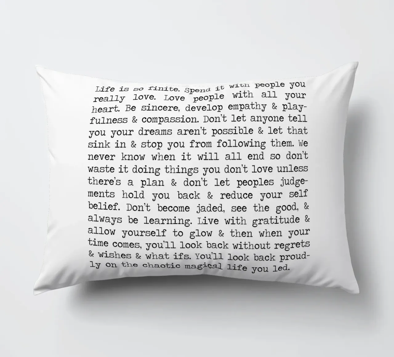Zero Regrets - A. W. Doys Quote cuscino da Summer Soul Co. - Quotes