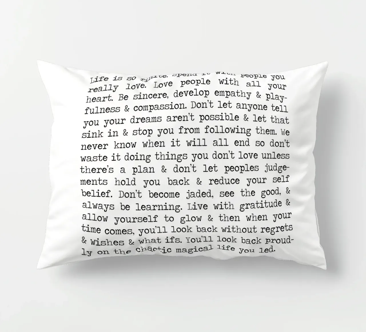 Zero Regrets - A. W. Doys Quote cuscino da Summer Soul Co. - Quotes