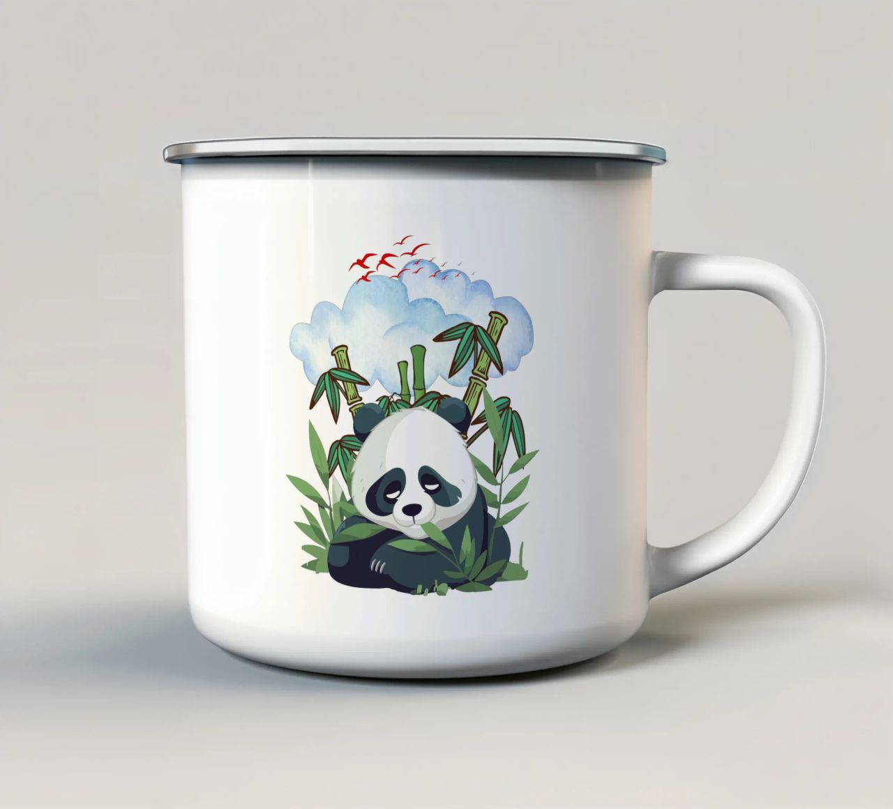 Panda pigro tazza in smalto da yukihana