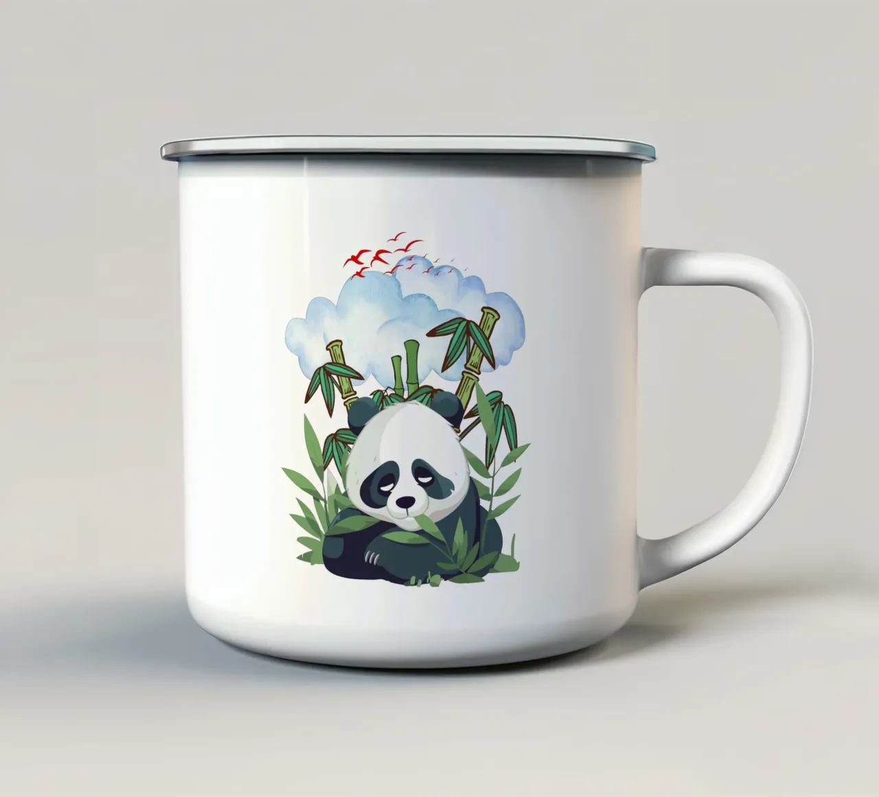 Faule Pandas Emaille Tasse von yukihana