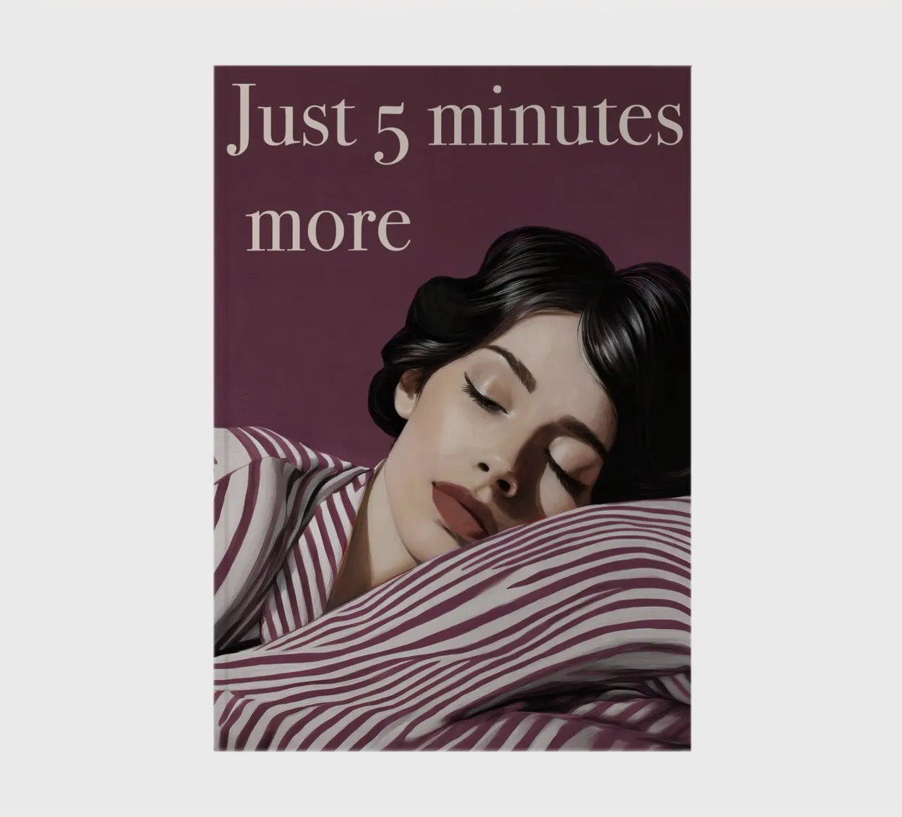 Just 5 minutes more sleeping woman notebook by Take Your Art BV