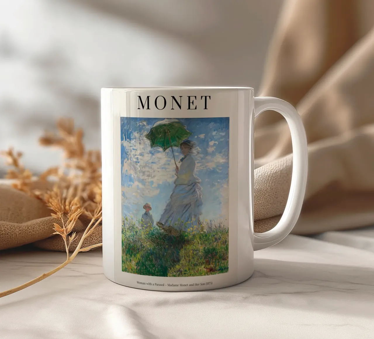Claude Monet - Woman with a parasol tazza in ceramica da apoloprints