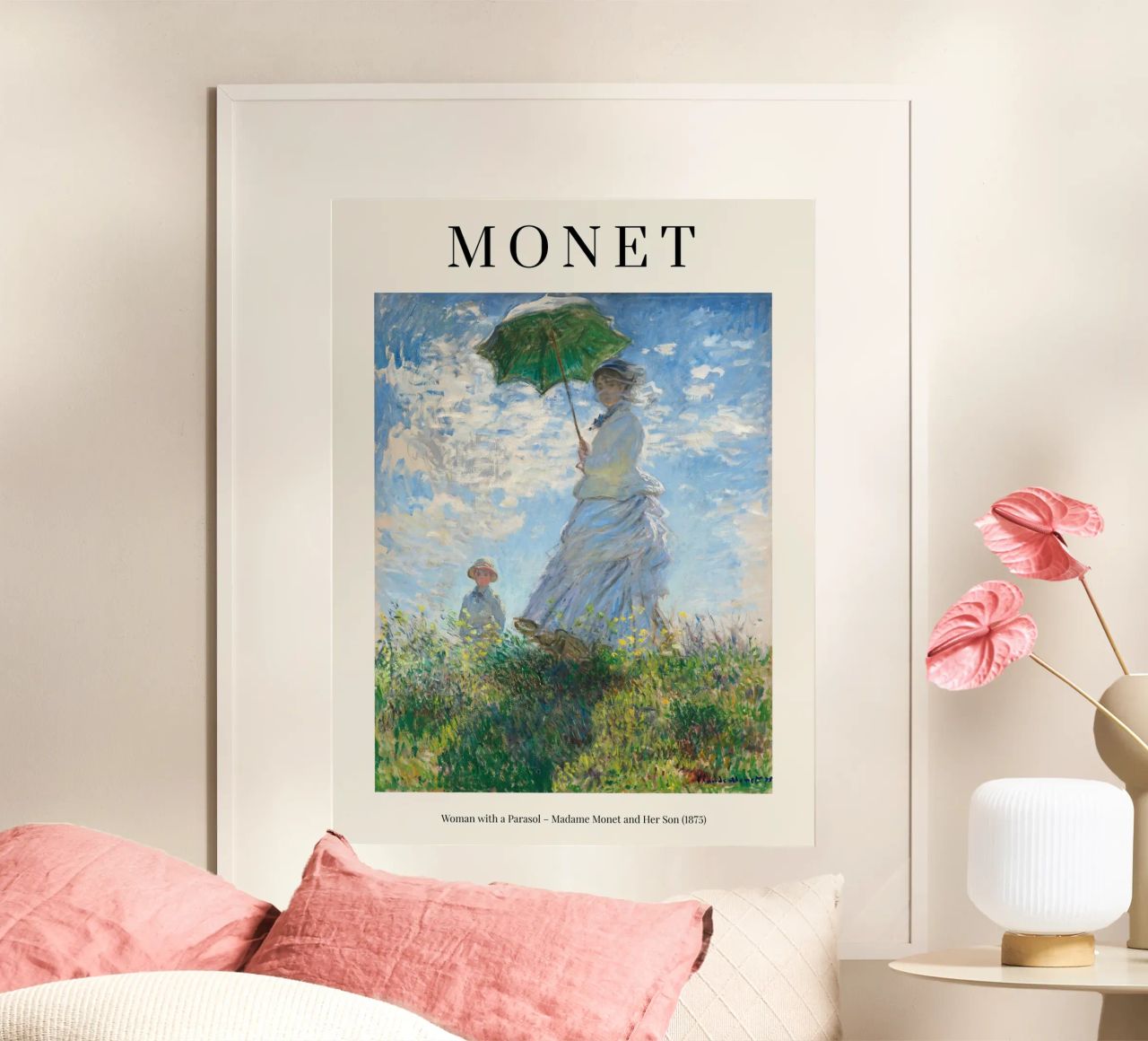 Claude Monet - Woman with a parasol Poster von apoloprints