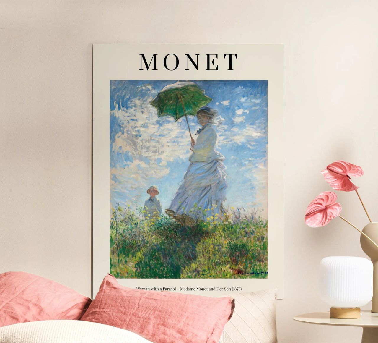 Claude Monet - Woman with a parasol Poster von apoloprints