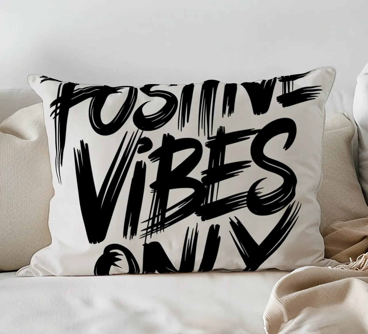 POSITIVE VIBES ONLY decorative cushion by logic