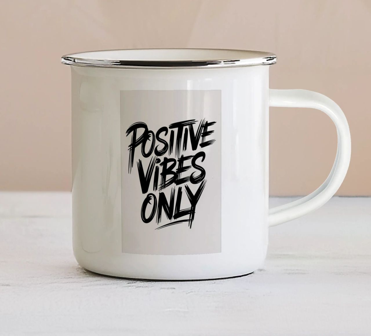 SOLO VIBRAZIONI POSITIVE tazza in smalto da logic