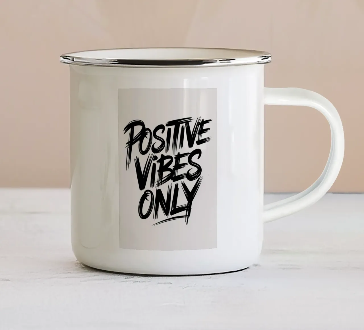 SOLO VIBRAZIONI POSITIVE tazza in smalto da logic