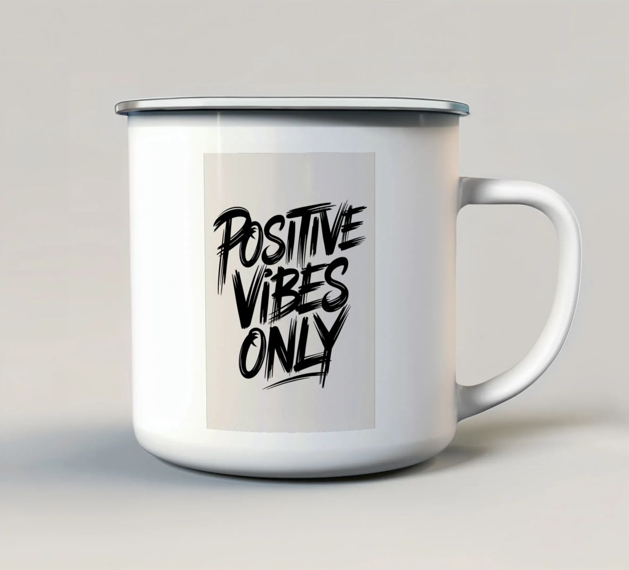 SOLO VIBRAZIONI POSITIVE tazza in smalto da logic