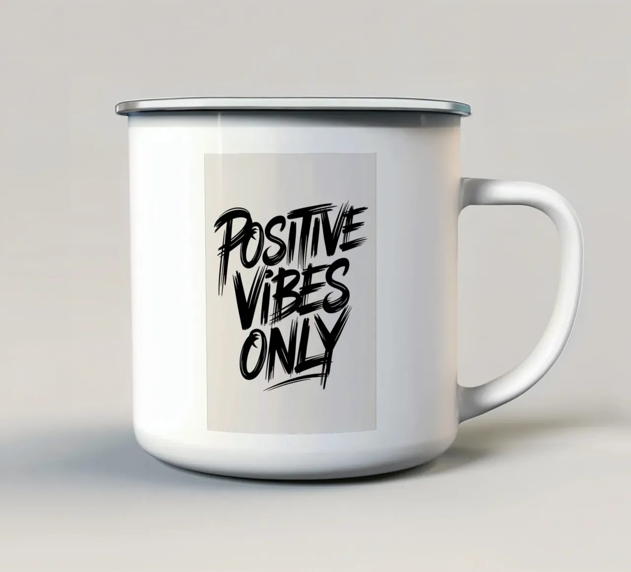 SOLO VIBRAZIONI POSITIVE tazza in smalto da logic