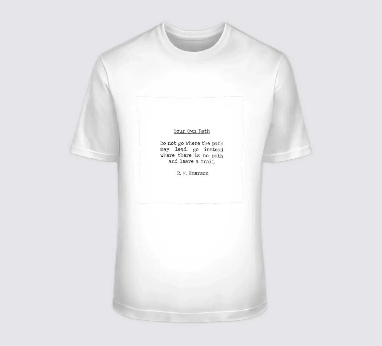 The path may lead. Leave a trail - Ralph Waldo Emerson Quote t-shirt da Summer Soul Co. - Quotes