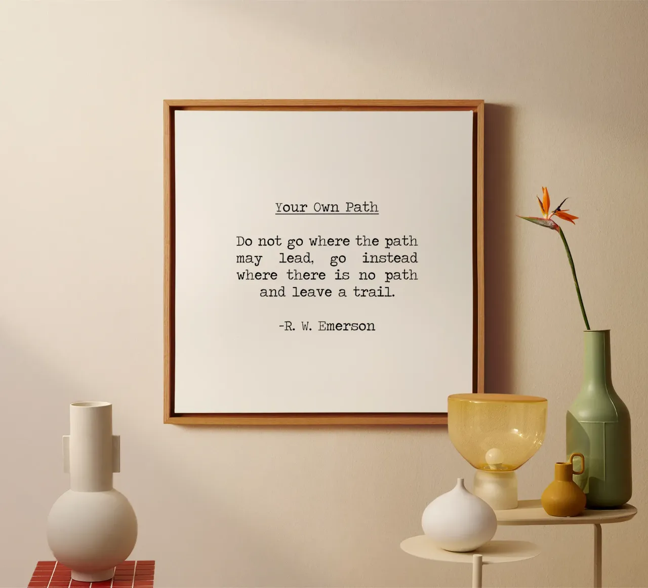 The path may lead. Leave a trail - Ralph Waldo Emerson Quote canvas by Summer Soul Co. - Quotes