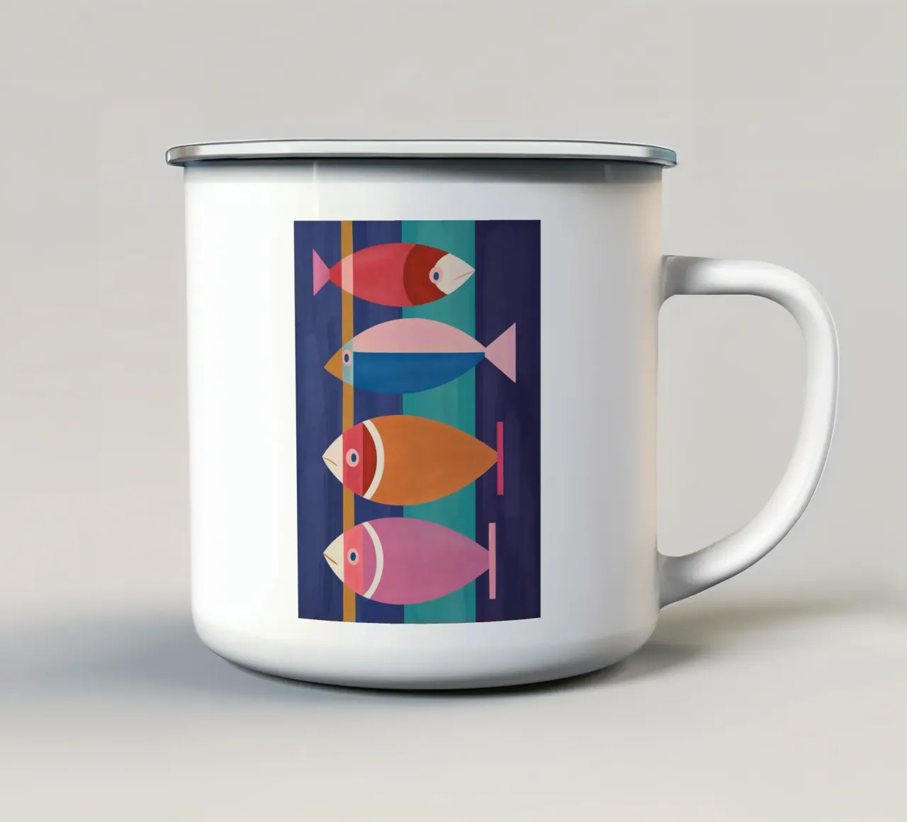 Pesce astratto colorato tazza in smalto da Gaite