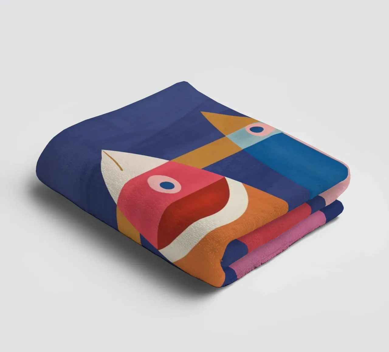 Kleurrijke abstracte vissen badhanddoek van Gaite
