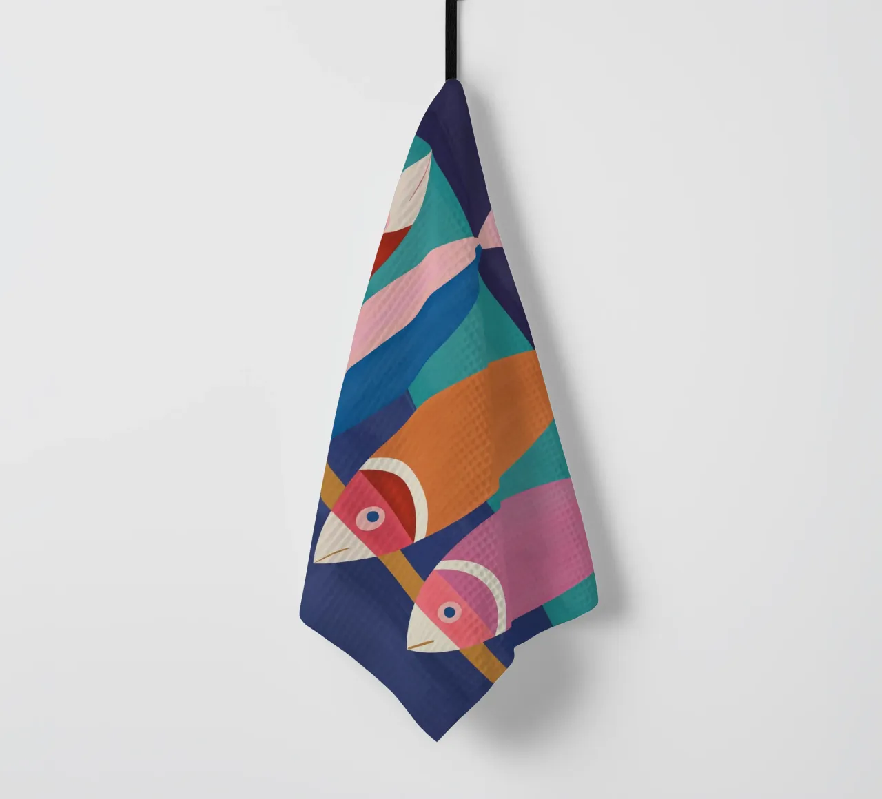 Poisson abstrait coloré torchon de Gaite