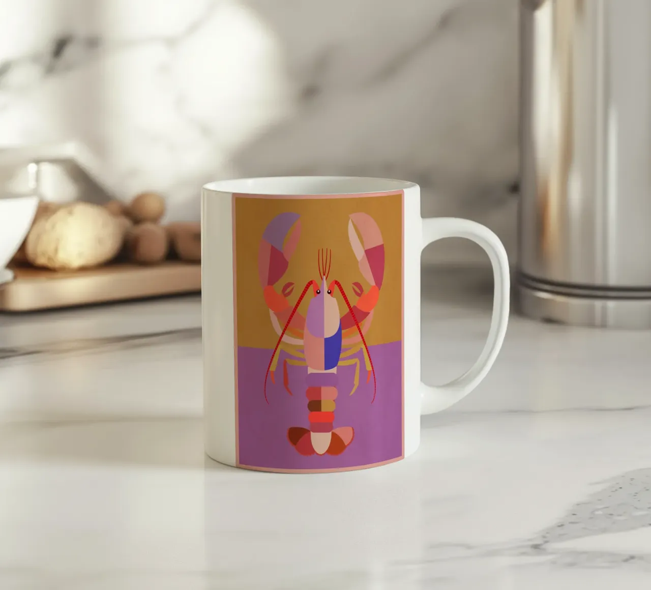 Homard abstrait 2 mug en céramique de Gaite