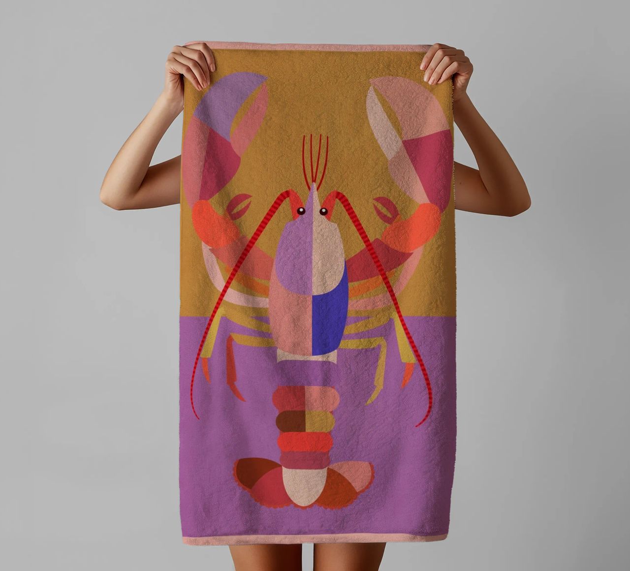 Abstract Lobster 2 towel by Gaite