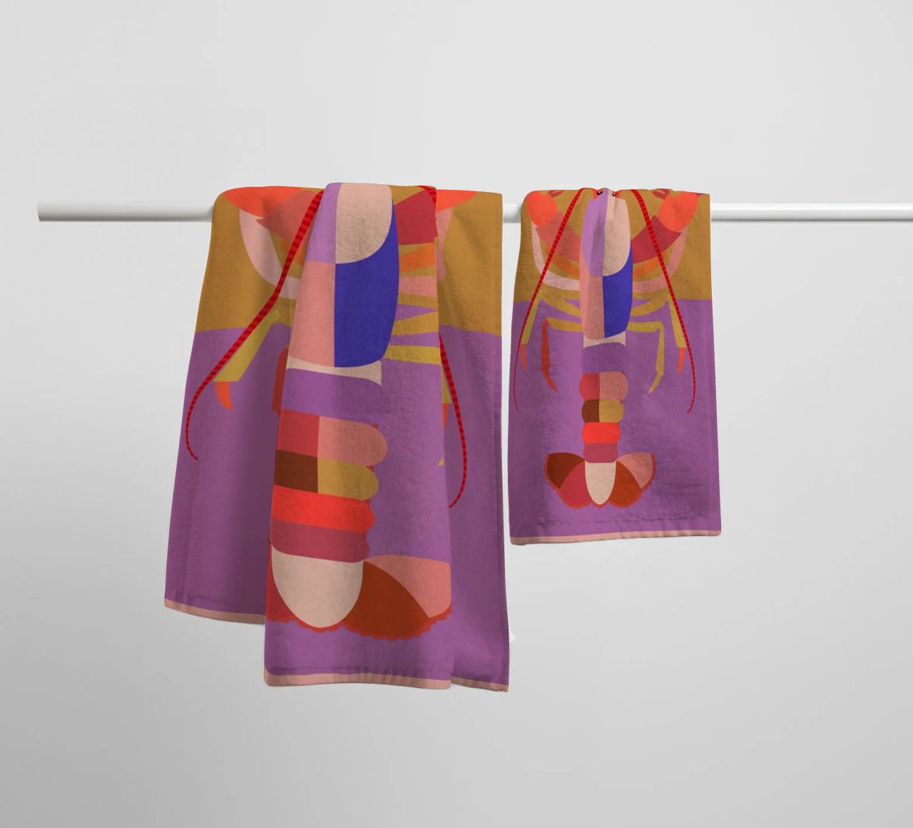 Abstract Lobster 2 towel by Gaite