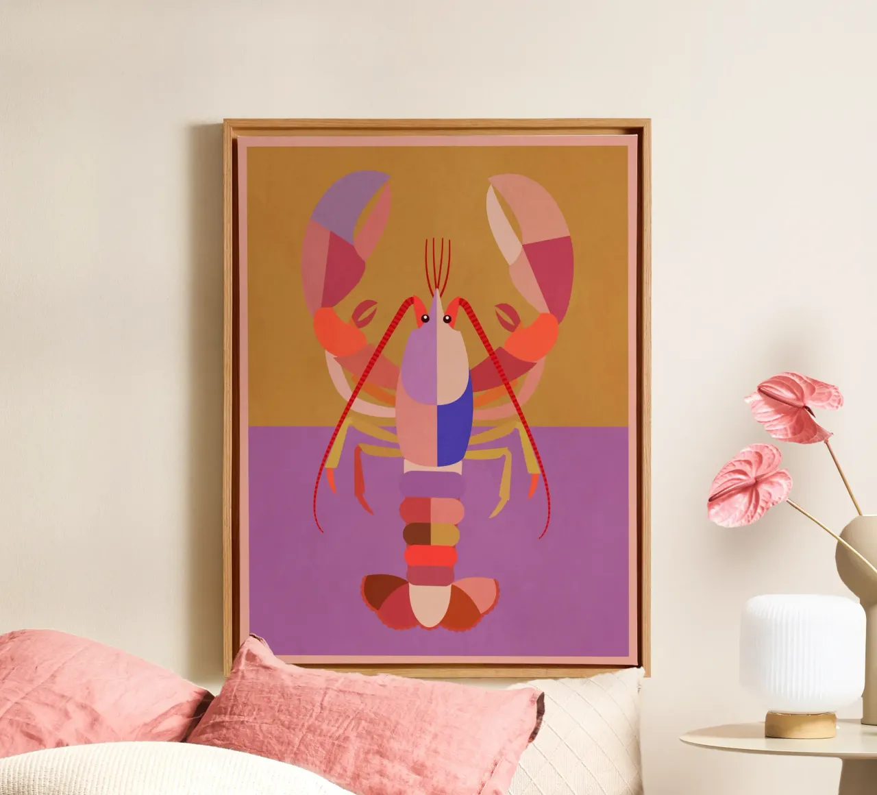 Aragosta astratta 2 tela con Cornice a cassetta da Gaite