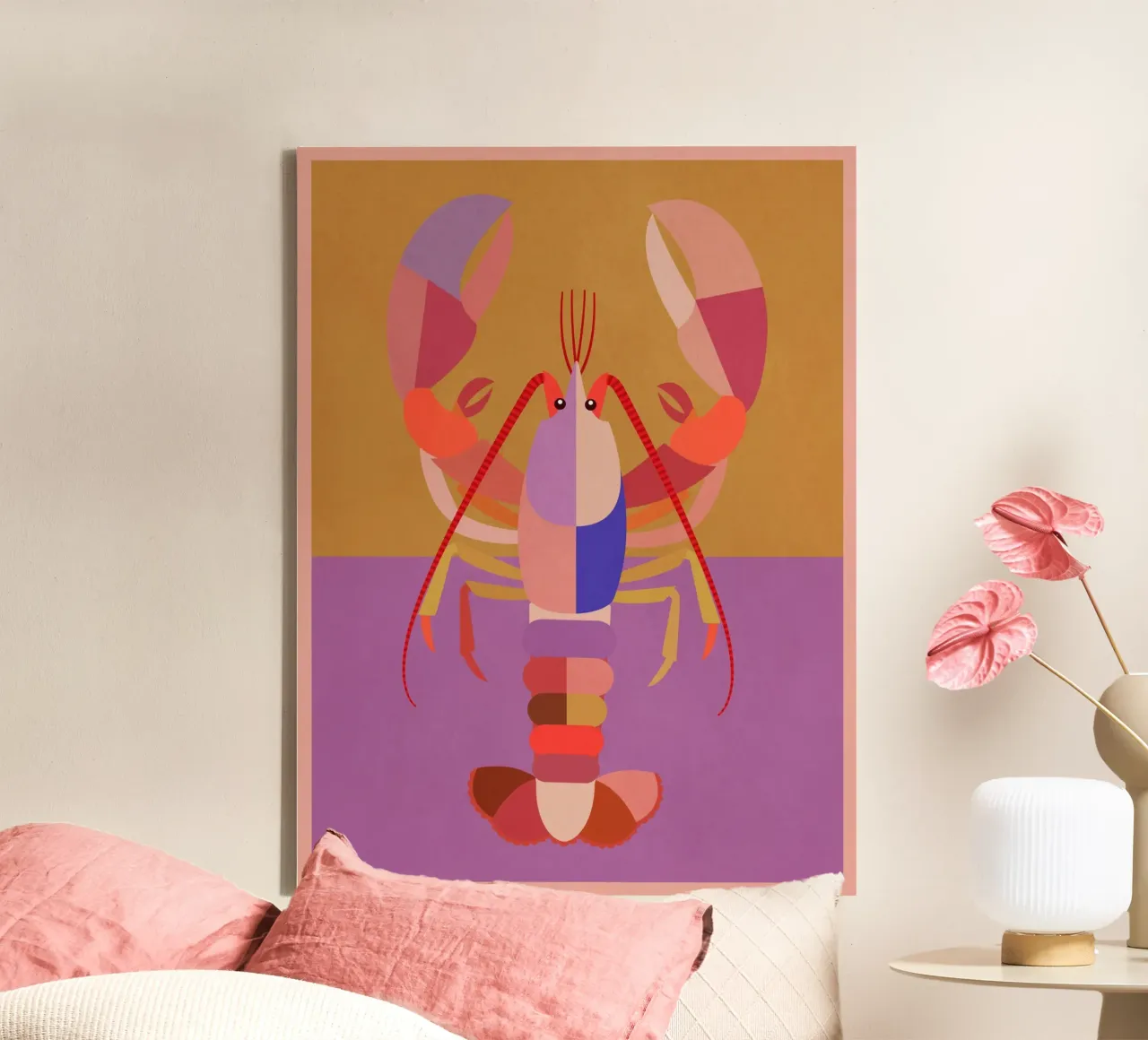 Abstracte kreeft 2 canvas van Gaite
