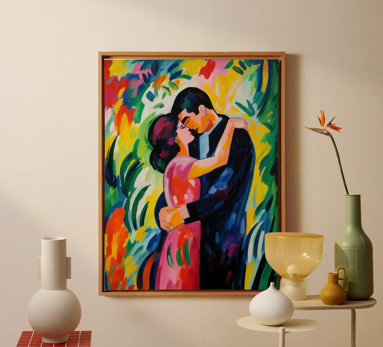 Amantes en primavera | Pintura expresionista lienzo de Autofocus